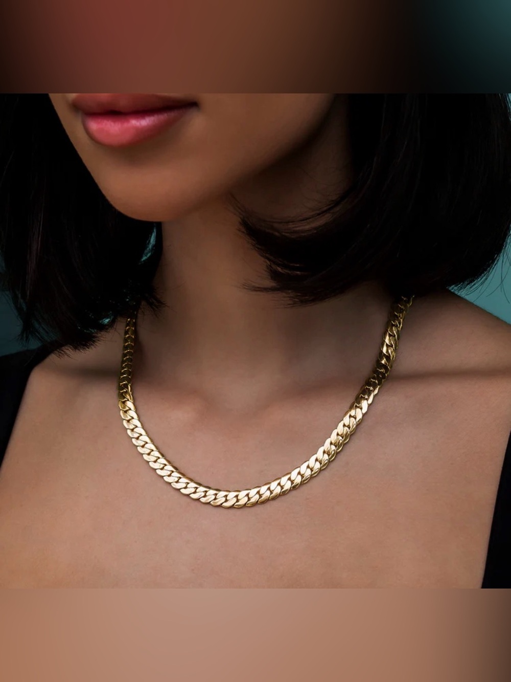 Classic Cuban Link Gold Women’s Stainless Steel Chain Necklace